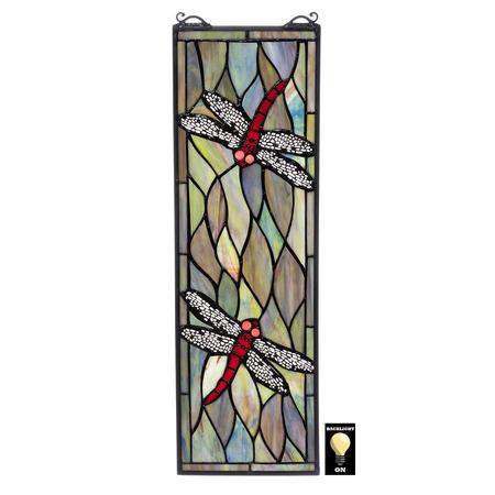 DESIGN TOSCANO Tiffany Style Dragonfly Stained Glass Window TF53502